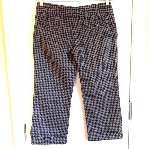 Volcom Flip Your Lid Gaucho Crop Pants 3 Houndstooth Capris Grunge Academia 90s - Picture 2 of 8